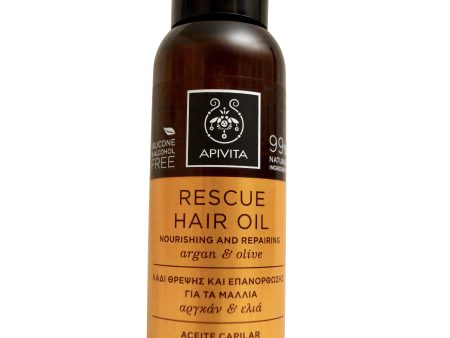 Apivita Rescue Hair Oil with Argan & Olive 3.38 OZ Online Hot Sale