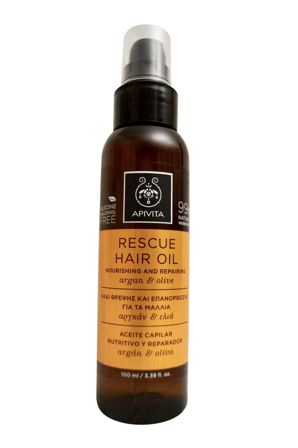 Apivita Rescue Hair Oil with Argan & Olive 3.38 OZ Online Hot Sale