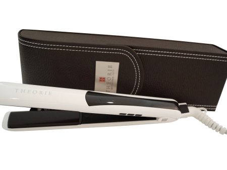 Theorie Saga II TitanSculpt Flat Iron White with Brown Leather Case, 1  For Discount