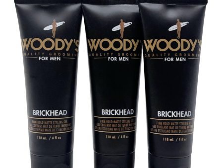 Woody s for Men Brickhead Firm Hold Styling Gel 4 OZ Set of 3 Sale