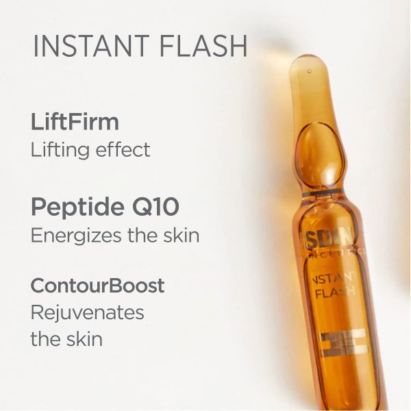 ISDIN Isdinceutics Instant Flash Firming and Lifting Serum for Face with Antioxidants and Hyaluronic Acid - 5 ampoules, 0.06FL OZ x 5 Online Hot Sale