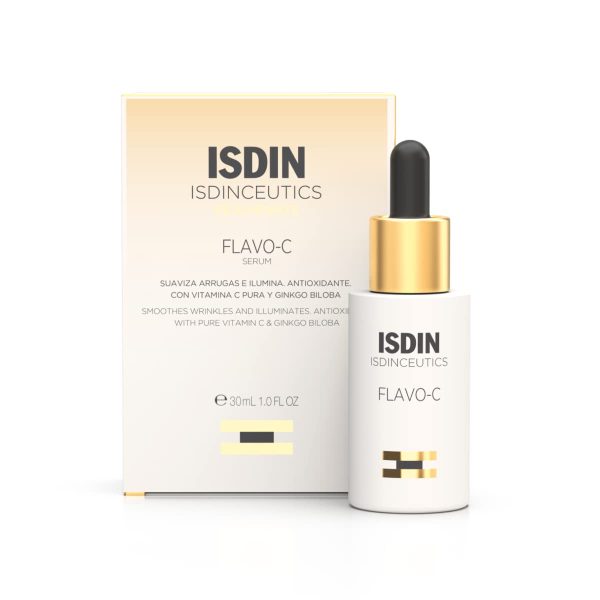 ISDIN Flavo-C Vitamin C and Antioxidant Anti-Aging Benefits Serum, Increases Skin Brightness, Elasticity and Texture, 1 Fl. Oz For Sale