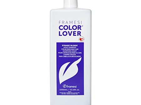 FRAMESI Color Lover Dynamic Blonde Violet Shampoo, 33.8 fl oz, Sulfate Free Shampoo, Color Treated Hair, 33.8 fl. oz. Fashion