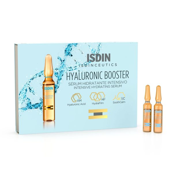 ISDIN Hyaluronic Booster Deep Hydration with Peptide Serum Ampoules, 10 Count Online now