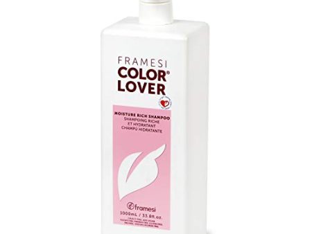 FRAMESI Color Lover Moisture Rich Shampoo, Sulfate Free with Quinoa & Aloe Vera, Color Treated Hair, Fresh, 33.81 Fl Oz Online Hot Sale