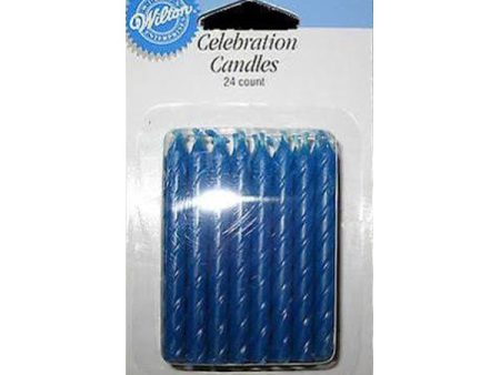 WILTON - Celebration Candle Blue - 24 Candles Sale