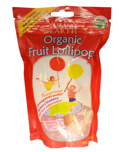 YUMMY EARTH - Stand Up Pouch Organic Lollipops - 6 x 3 oz. Bags For Discount