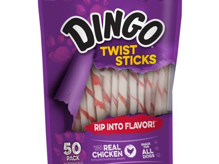 DINGO - Twist Sticks Rawhide Chews with Chicken - 50 Pieces (8.8 oz. 550 g) Fashion