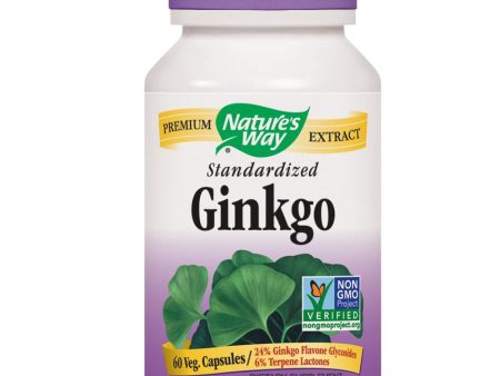 NATURES WAY - Ginkgo Standardized - 60 Vegetarian Capsules Hot on Sale