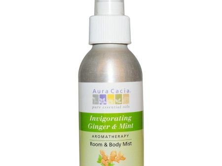 AURA CACIA - Room and Body Mist Invigorating Ginger and Mint - 4 fl. oz. (118 ml) Online Hot Sale