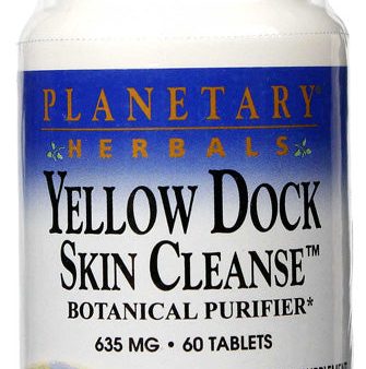 PLANETARY HERBALS - Yellow Dock Skin Cleanse 635 mg - 60 Tablets Hot on Sale