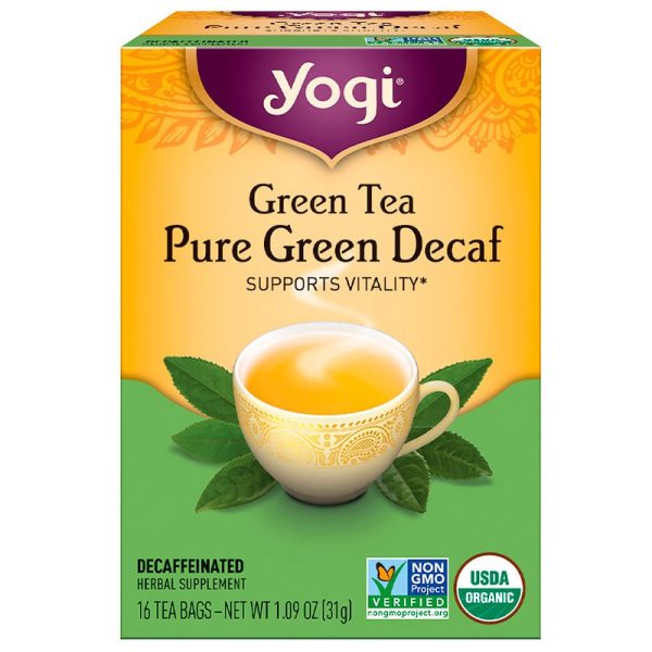 YOGI TEA - Green Tea Pure Green Decaf - 6 x 16 Tea Bags Online now